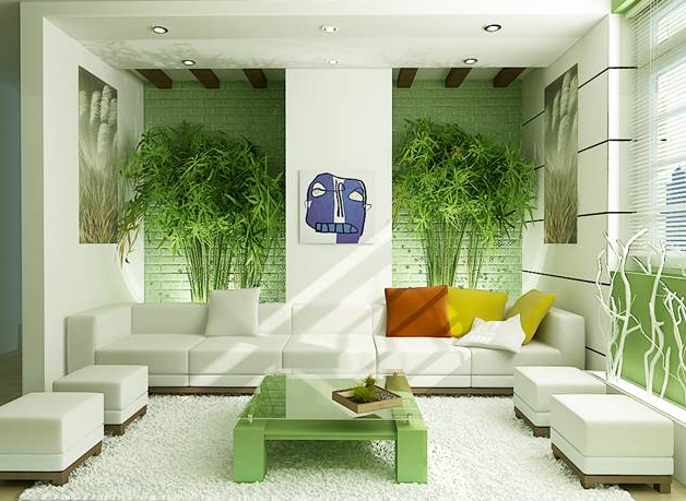 Desain Interior Ruang Tamu green