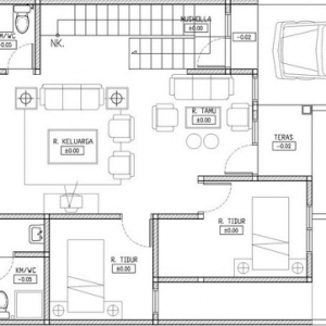 denah rumah minimalis type 45 3 kamar terbaru