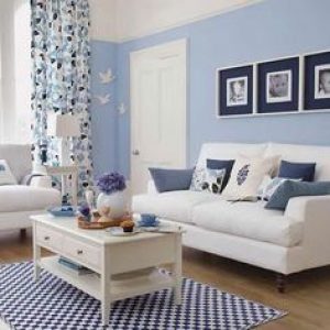 gambar ruang tamu minimalis biru