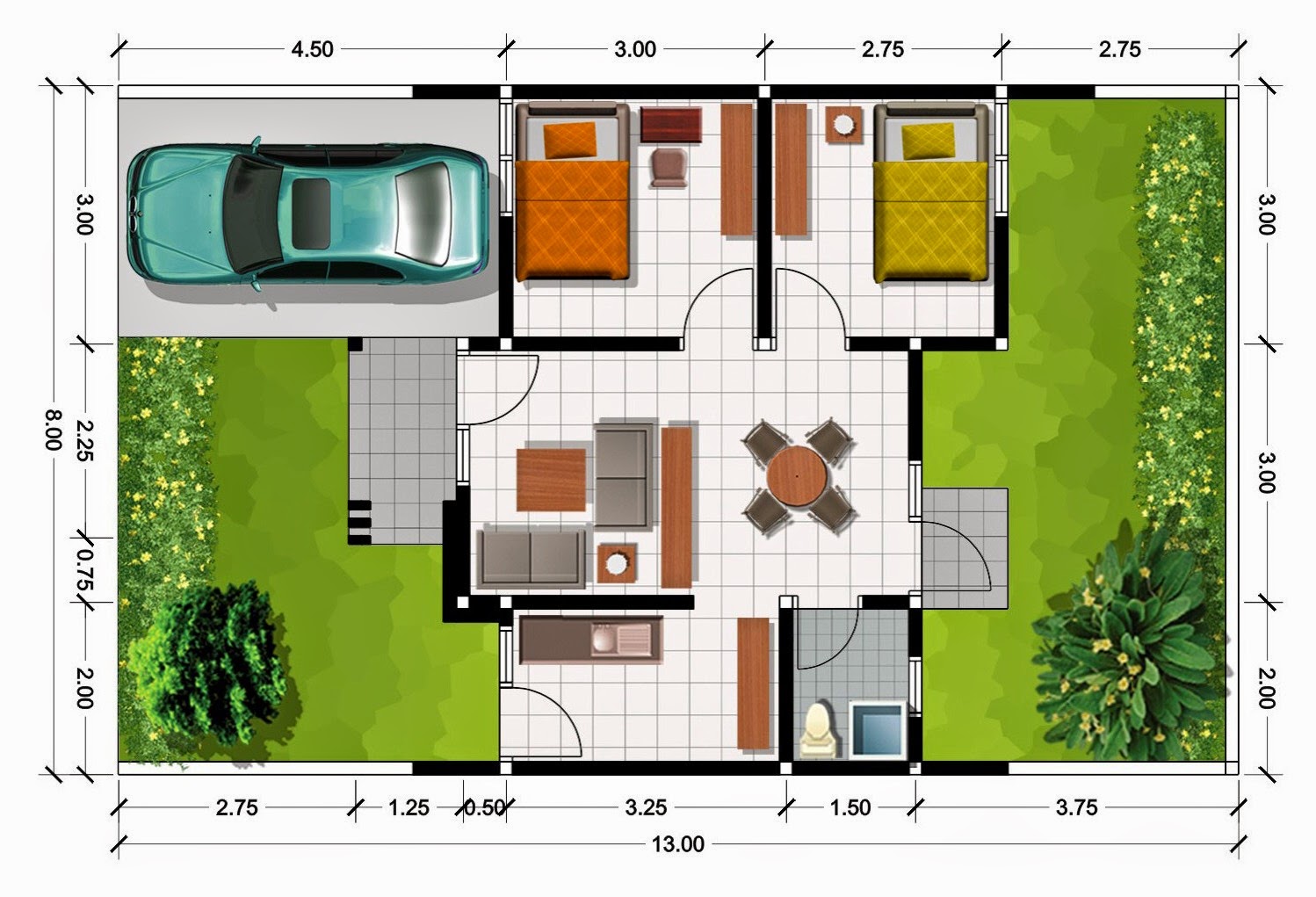 Denah Sketsa Rumah Minimalis 5 Desain Rumah Minimalis