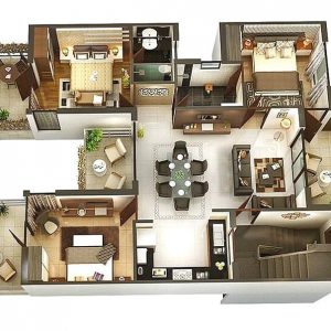 15 denah rumah 3 kamar minimalis 3d terbaru 2020
