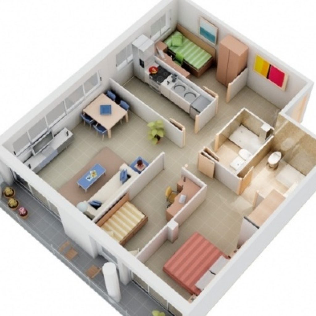 10 Ide Desain Rumah Minimalis 1 Lantai 3 Kamar Tidur