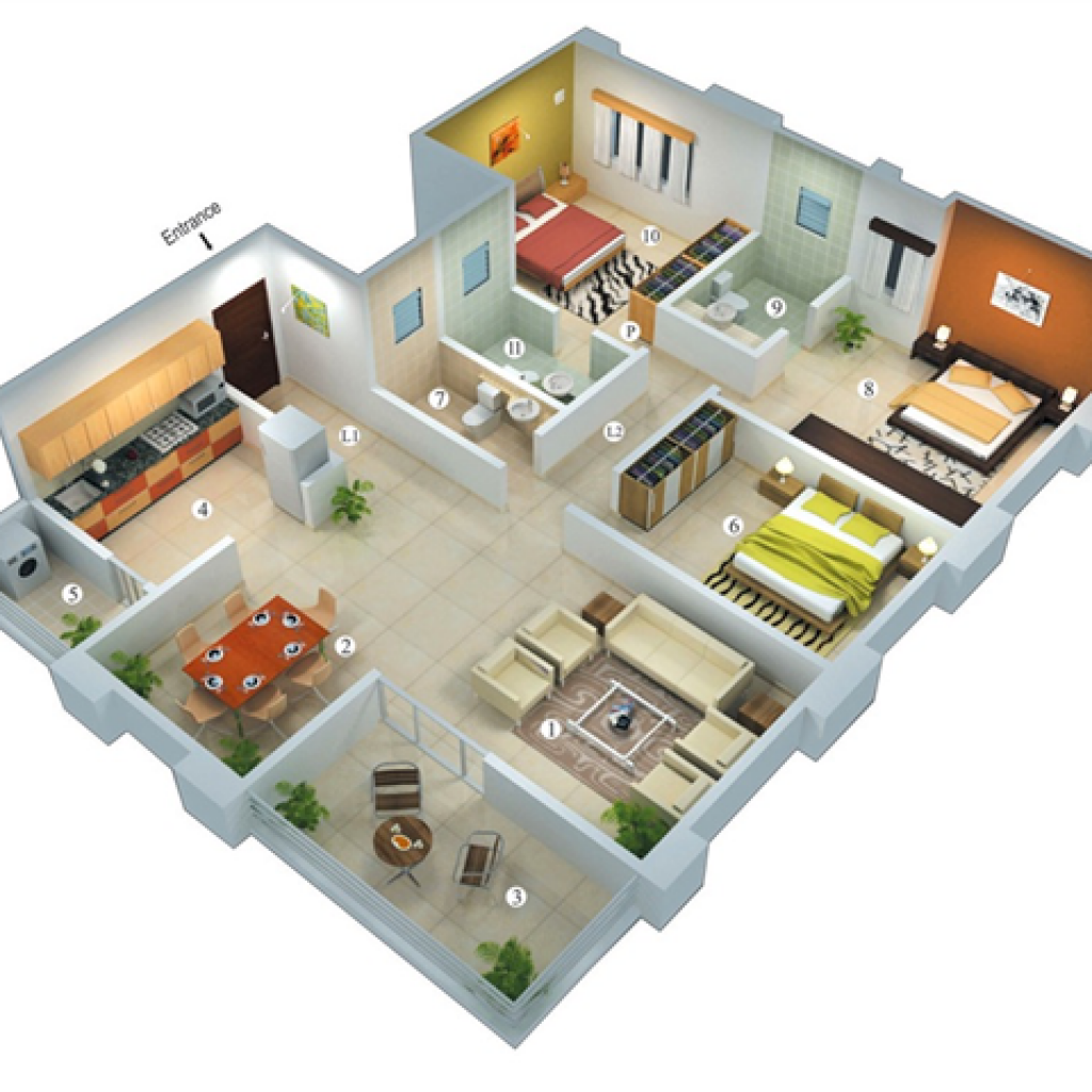 10 Ide Desain Rumah Minimalis 1 Lantai 3 Kamar Tidur