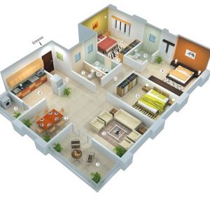 Desain Rumah Minimalis 1 Lantai 3 Kamar Tidur