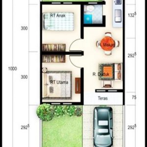 Gambar Denah Rumah Minimalis Ukuran 6x10 Terbaru