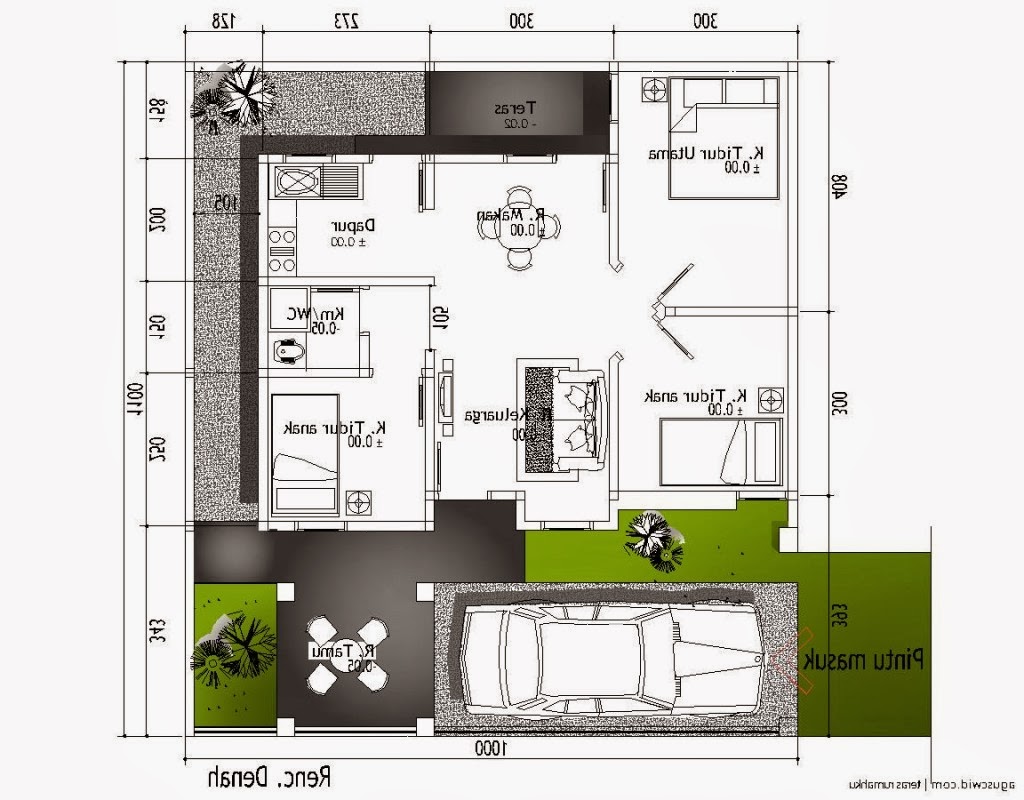 Gambar Denah Rumah Minimalis Ukuran 6x10 Terbaru Keren Desain