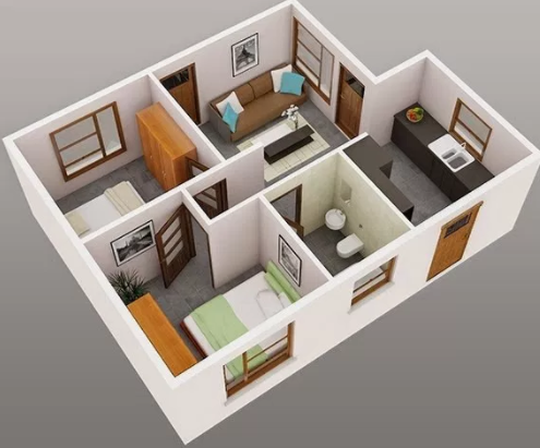  denah  rumah  minimalis  3  kamar  tidur  type  36  9 Desain 