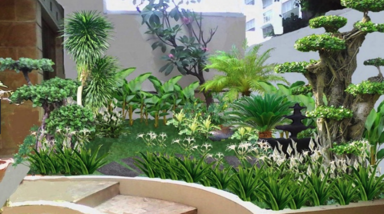 Contoh Taman Mini Depan Rumah Paling Indah - Desain Rumah Minimalis